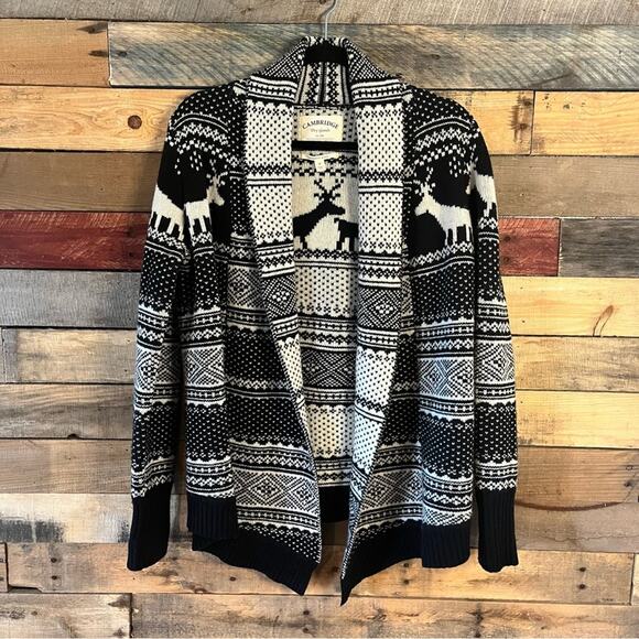 Cambridge Dry Goods‎ Black And White Cardigan Size Medium - Picture 1 of 11